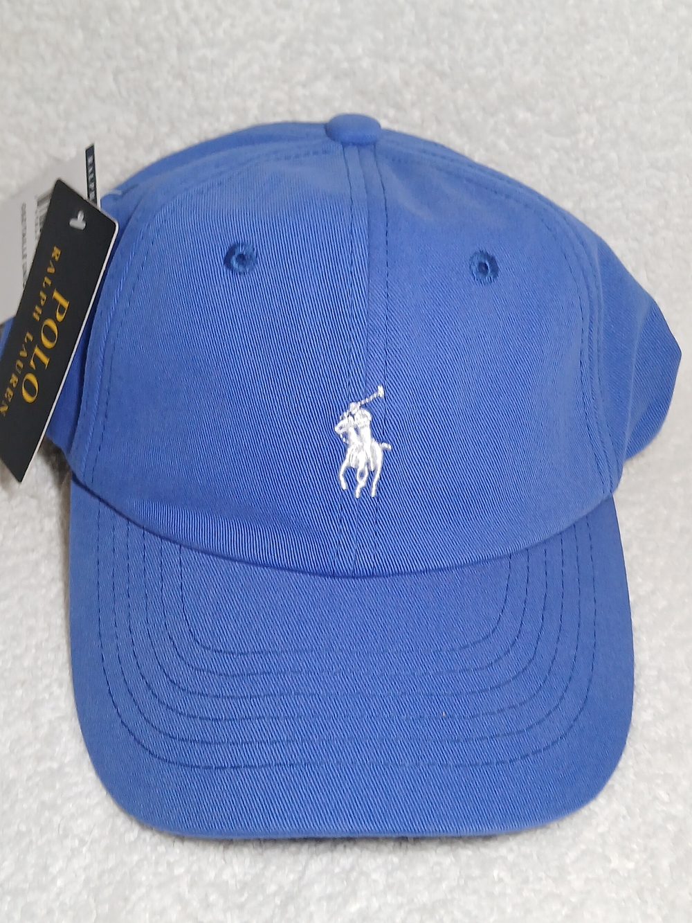 Ralph Lauren Royal Blue Polo Baseball Cap with White Embroidery